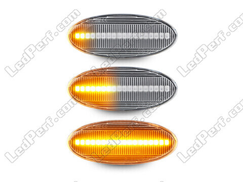 Oświetlenie sekwencyjnych przezroczystych bocznych kierunkowskazów LED dla Nissan Qashqai I (2010 - 2013)