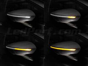 Różne etapy przewijania światła dynamicznych kierunkowskazów Osram LEDriving® do lusterek Seat Arona