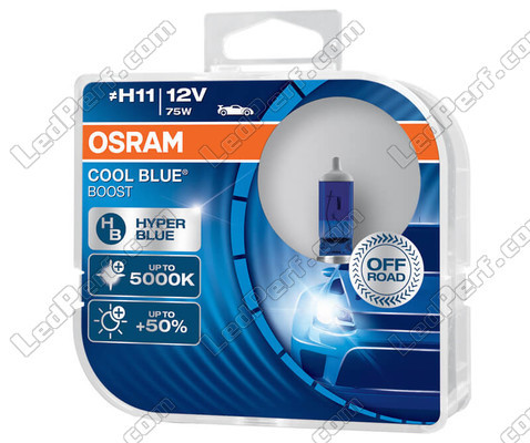 Żarówki H11 Osram Cool Blue Boost 5000K efekt xenon oznaczenie: 62211CBB-HCB w opakowaniu po 2 sztuki