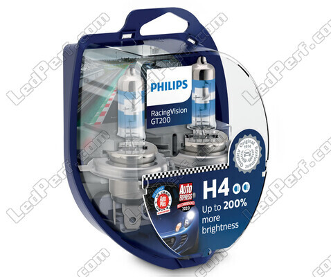 Pakiet 2 żarówek H4 Philips RacingVision GT200 60/55W +200% - 12342RGTS2