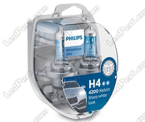 Pakiet 2 żarówek H4 Philips WhiteVision ULTRA + świateł postojowych - 12342WVUSM