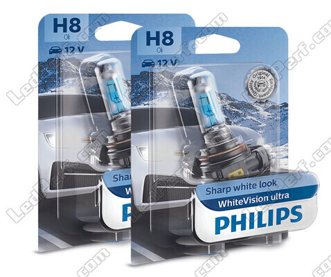 Pakiet 2 żarówek H8 Philips WhiteVision ULTRA + świateł postojowych - 12360WVUB1
