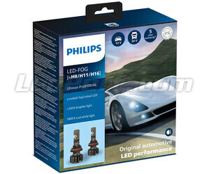 Zestaw żarówek H16 LED PHILIPS Ultinon Pro9100 +350% 5800K - LUM11366U91X2