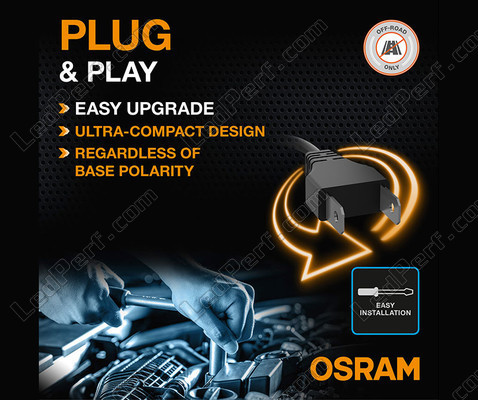Podłączenie typu "plug and play" żarówki LED H4 Osram LEDriving® XTR 6000K - 64193DWXTR