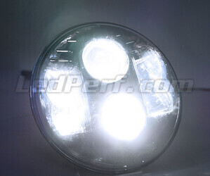 Optyka motocykl Full LED Chromowana do reflektora okrągły o średnicy 7 cali - Typ 1 Oświetlenie w kolorze Biały czysty.
