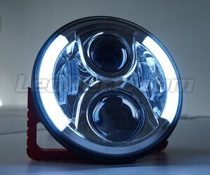 Optyka motocykl Full LED Chromowana do reflektora okrągły o średnicy 7 cali - Typ 4 Światła do jazdy dziennej