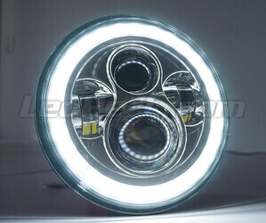 Optyka motocykl Full LED Chromowana do reflektora okrągły o średnicy 7 cali - Typ 5 Angel Eye