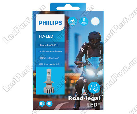 Opakowanie żarówki motocyklowej H7 LED Philips ULTINON Pro6000 homologowane - 11972U6000X1