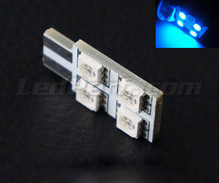 Żarówka LED T10 Rotation z 4 LED wysokiej mocy - oświetlenie boczne - Niebieska W5W