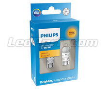 2x żarówki LED WY5W / W5W pomarańczowe Philips Ultinon PRO6000 - T10 - 11961AU60X2