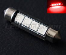 Żarówka rurkowa 42 mm LED czerwone - C10W