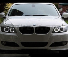 Pakiet angel eyes LED do BMW Serii 3 (E90 - E91) Faza 2 (LCI) - Z xenon oryginalnymi - Standard