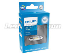Żarówka LED rurkowa C7W 38mm Philips Ultinon Pro6000 Biały zimny 6000K - 11854CU60X1 - 12V