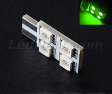 Żarówka LED T10 Rotation z 4 LED wysokiej mocy - oświetlenie boczne - Zielona W5W