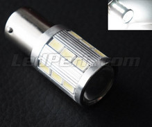 Żarówka P21/5W Magnifier z 21 LED SG Wysokiej Mocy + Szkło powiększające białe Trzonek BAY15D